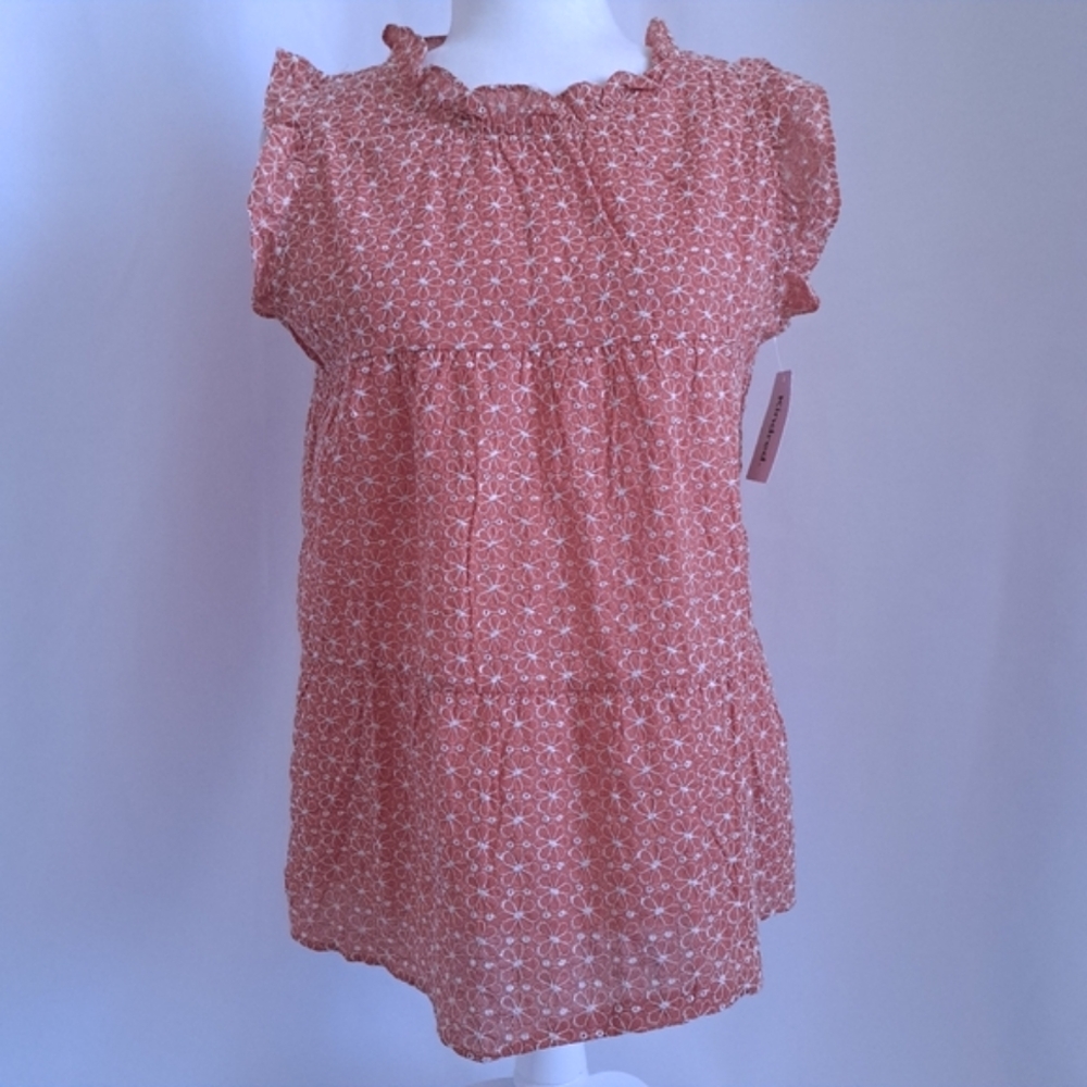 New Kindred Cotton Eyelet Embroidered Tiered Top